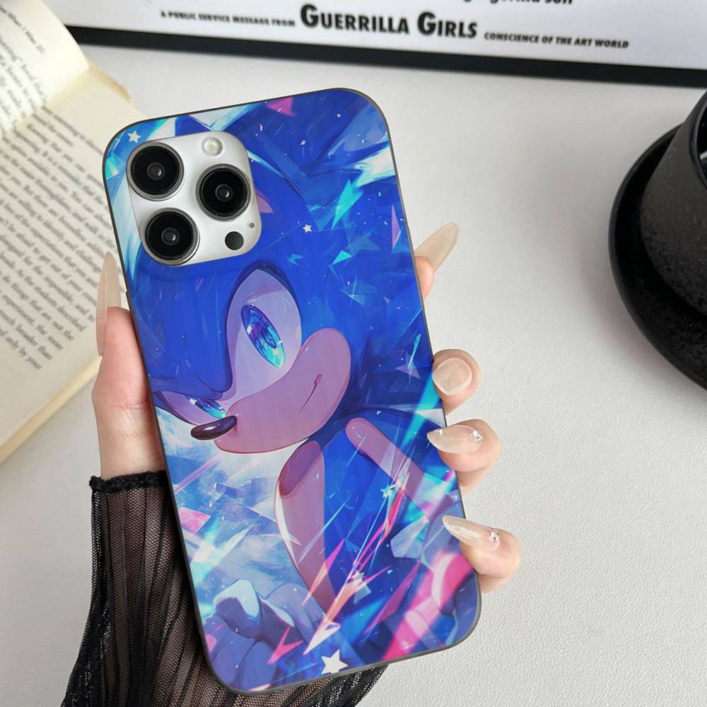 Game S-Sonic Movie Anime For IPhone 15 16 17 14 13 12 11 Pro Max 16E 16 Plus 17 Air Corrugated Shockproof Phone Cover