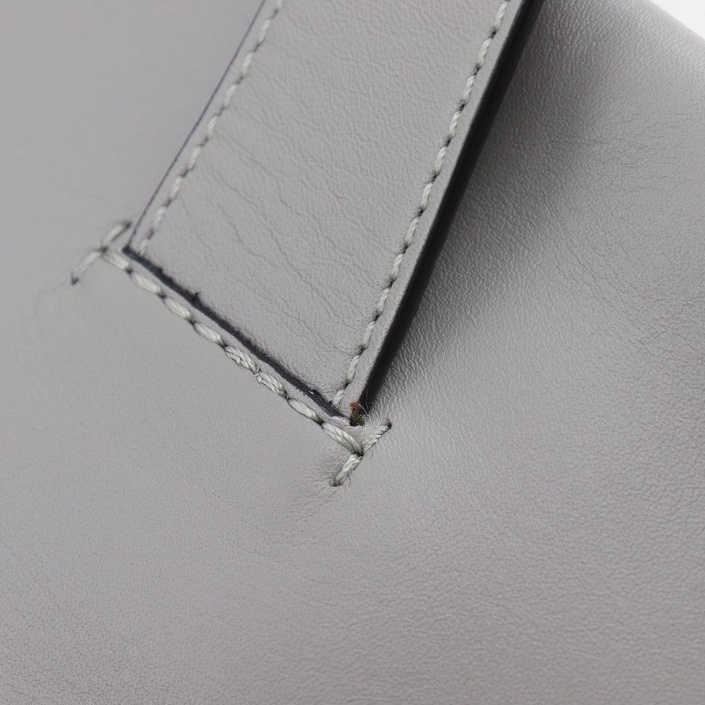 LOEWE Shopper Tote Bag anagram gray lambskin unisex Used