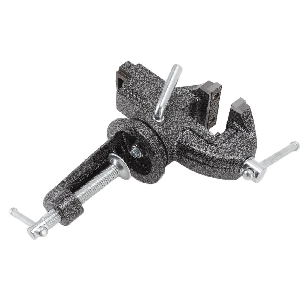 Bench Vise 360 Degree Rotating Cast Steel Small Clamp On Table Vise for Woodworking Jewelry Making