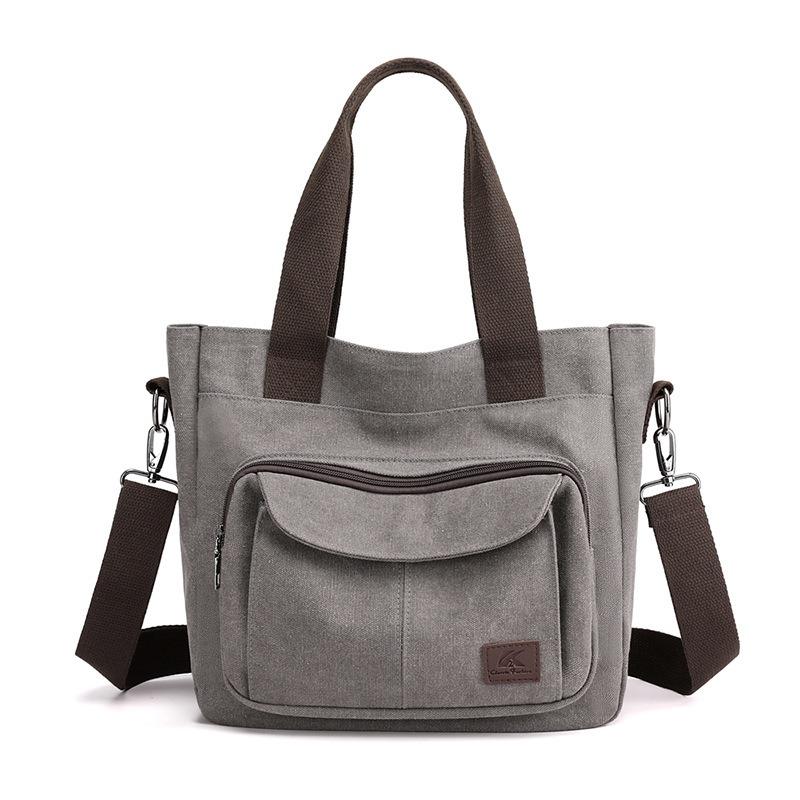 Large Capacity Women's Bag Canvas Bag Women's Commuter Tote Bag with Simple Single Shoulder Crossbody Bag