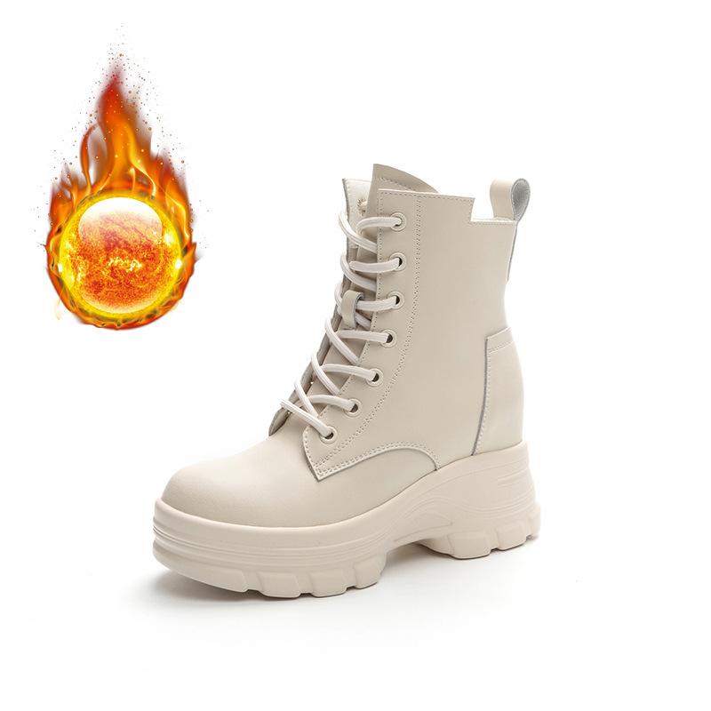 Короткие ботинки детские новые осенние новые универсальные женские туфли с внутренней высотой на толстой подошве ботинки Мартин тонкие ботинки