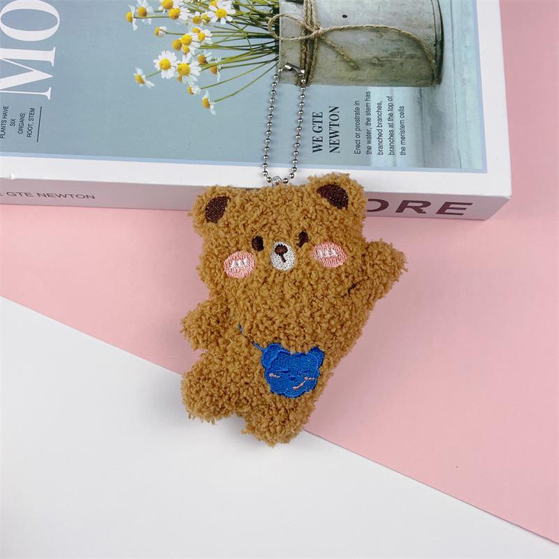 Плюшевый медведь брошь-подвеска для сумки, шарфа, одежды - милый мультяшный дизайн