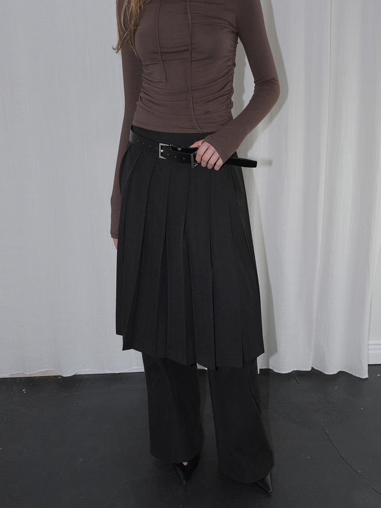 Etmont Multi-Way Pleats Skirt, Black