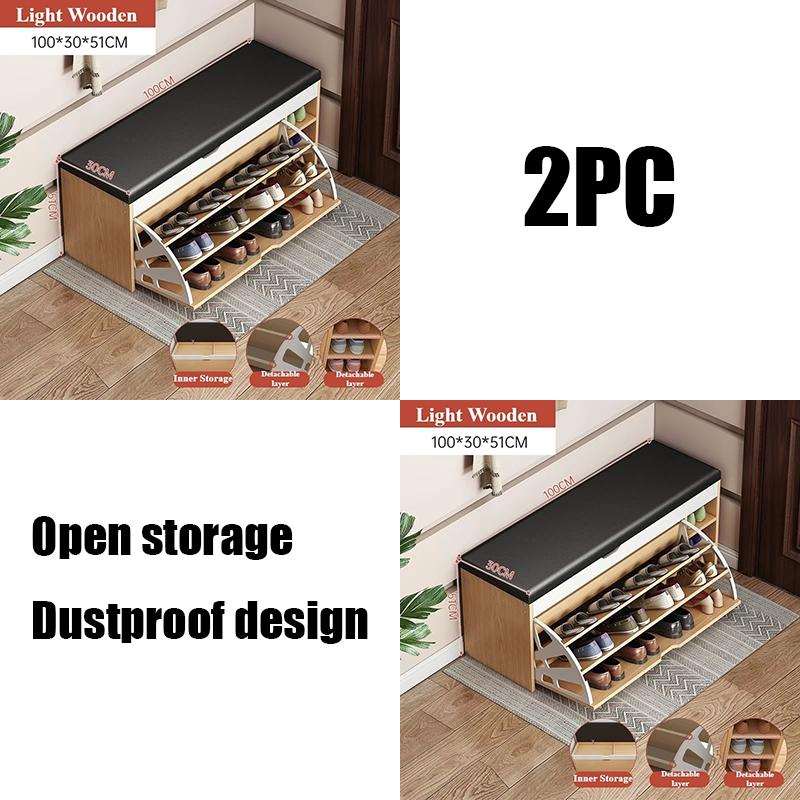 Shoe Cabinet Stool Household Entrance Wooden Shoes Changing Benchs Cabinet Seat Stools Integrated Large Capacity Shoe Rack Bench