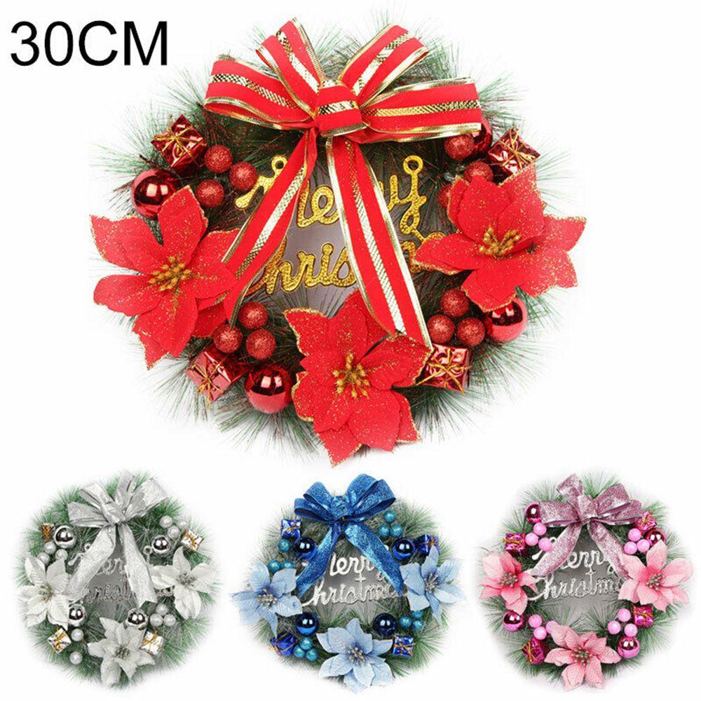 Props Party Decoration DIY Craft Pine Needle Wreath Door Hanging Ornament Christmas Wreath Garland