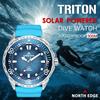 NORTH EDGE Новые TRITON Солнечные Дайверские Часы для Мужчин Роскошные Кварцевые Наручные Часы Корпус из Нержавеющей Стали 316L Водонепроницаемые 300М