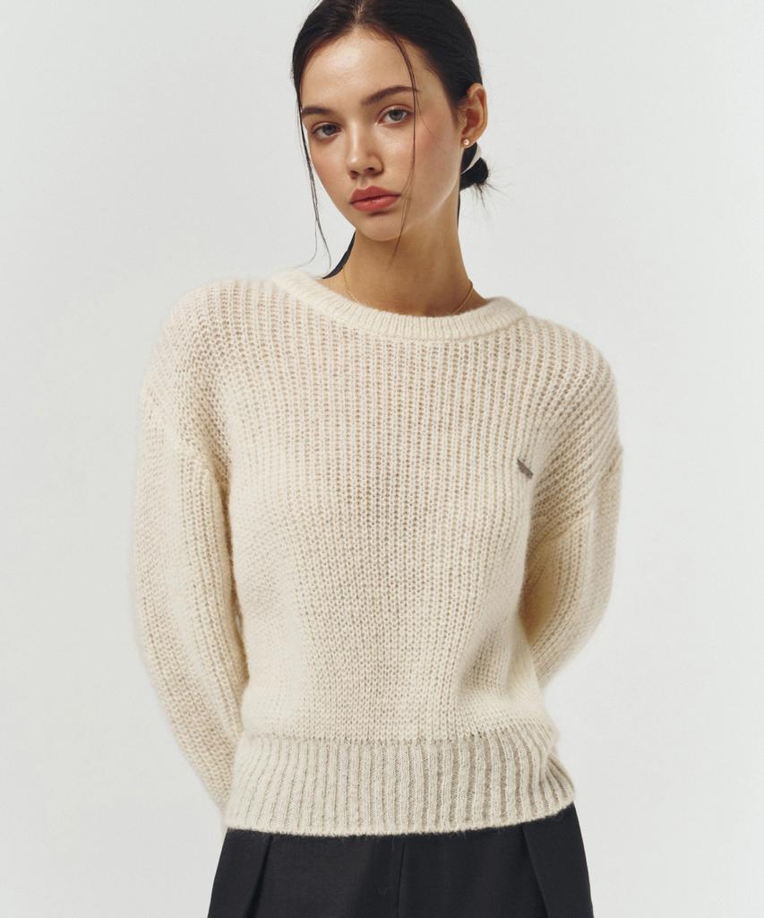 ARTID Mohair Round Neck Knit_Ivory
