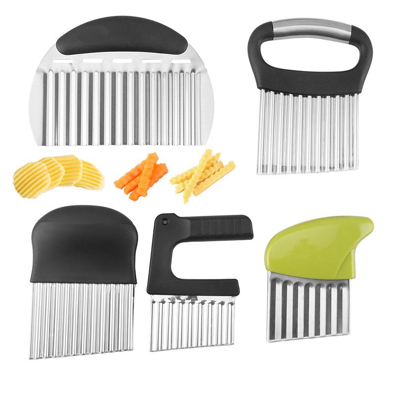 Stainless Steel Wavy Potato Cutter, Crinkle Cutting Tool For Potato, Onion And Vegetables