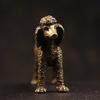 Pure Copper Cute Dog Statue Feng Shui Ornaments Bronze Standing Poodle Figurines Lucky Desk Decorations Accessories Home Decor