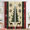 2 шт., 2D принт на плоскости Шторы и оконное оформление Буффало Клетка Рождественские елки Снежинки_c Универсальная ткань (без удилища) Номер