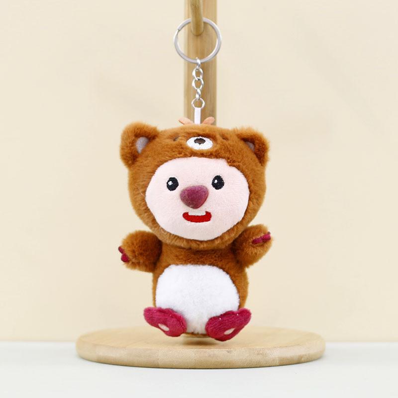 Adorable Plush Beaver Keychain Cute Short Plush Animal Bag Charm 12cm Stuffed Toy