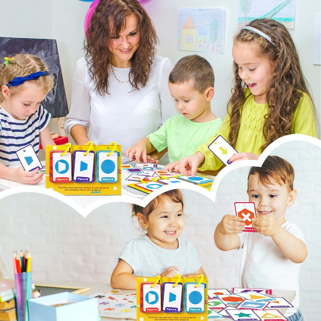 Графические комбинированные настольные образовательные карточки Цветовое просвещение Графические комбинированные карточки Интерактивные родительско-детские карточки