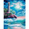 5D DIY Diamond Painting Landscape Rhinestone Cross Stitch Kit Diamond Embroidery Coastal Lighthouse Mosaic Picture Decoration