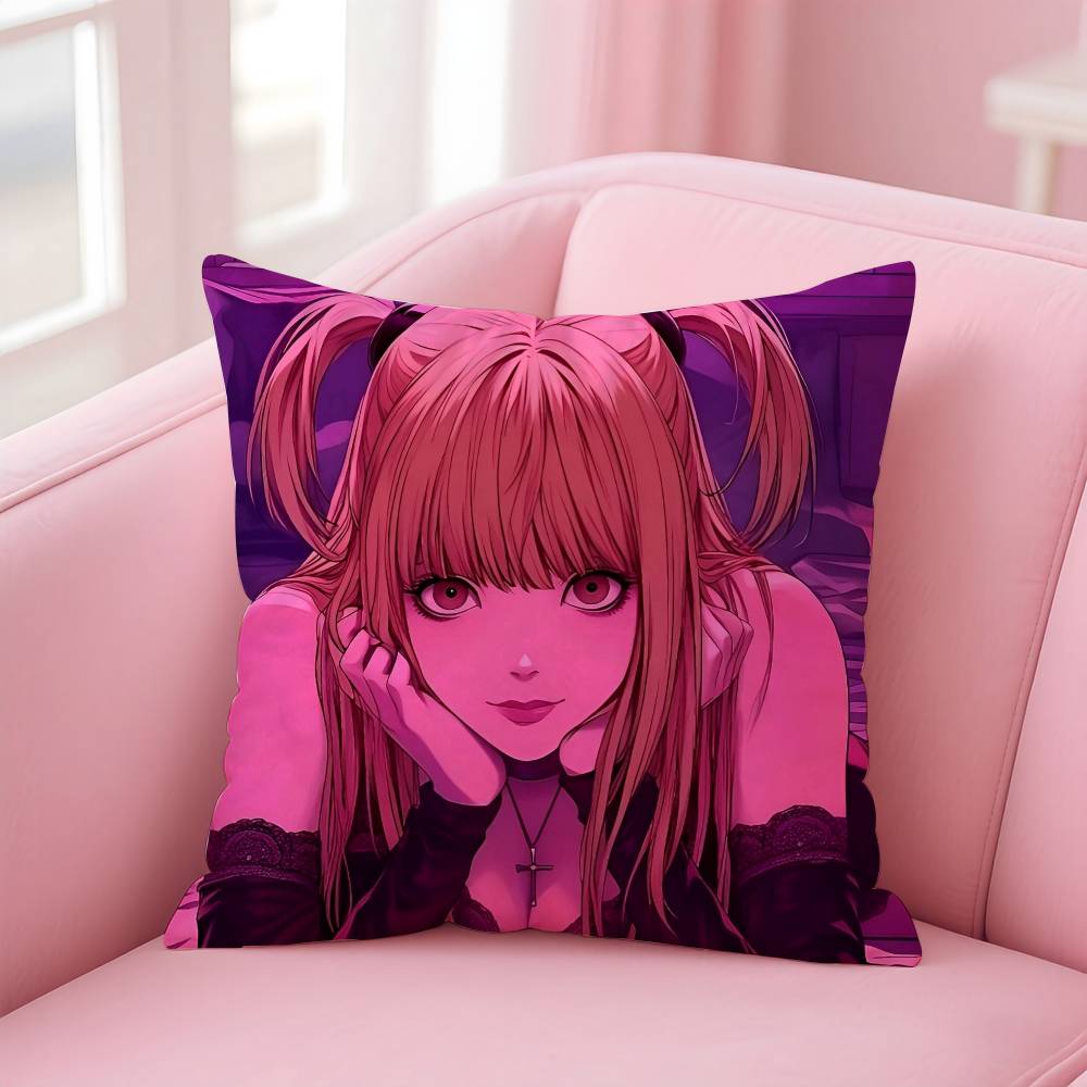 Аниме D-DeathNote M-Misa Amane Наволочка Наволочка против пылевых клещей Невидимая молния Шелковистый короткий плюш Чехол на подушку для дивана