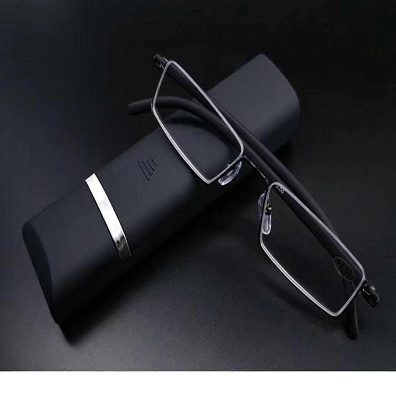 Портативные очки для чтения с защитой от синего света, с цветочным узором, 2024 год, для мужчин и женщин - Элегантные безободковые/полуободковые очки для пресбиопии с держателем для ручки