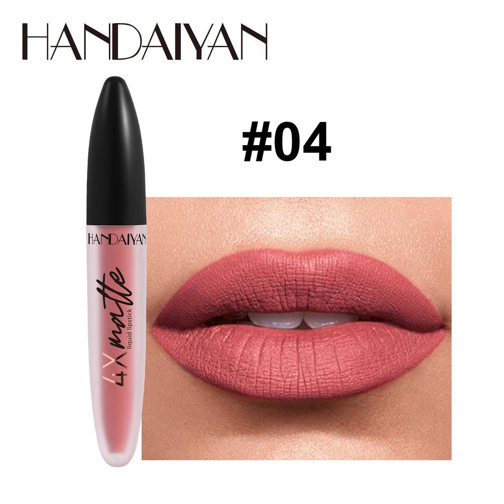 HANDAIYAN Matte Waterproof Lip Gloss Sexy Lipgloss Liquid Lipstick Nude Pink Purple Makeup Long Lasting Tinted Lip Glaze