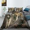 Пододеяльник с цифровой печатью «Волки», наволочка, набор из двух или трех предметов, полиэстер и т. д.