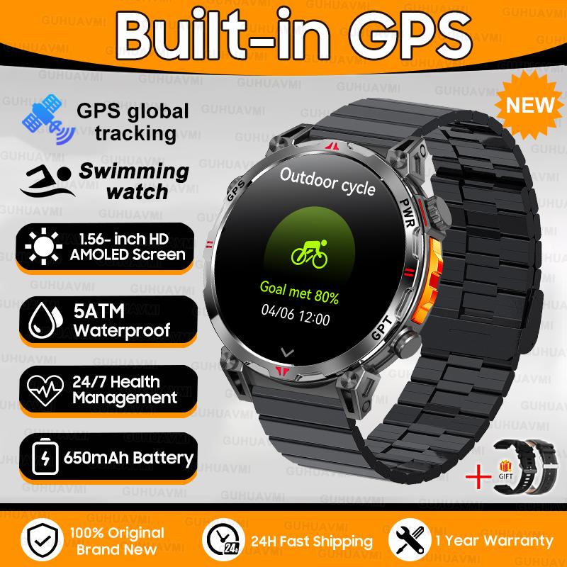 Новые Уличные Спортивные GPS Умные Часы Велосипед Бег Плавание GPS-трек Компас Высотомер Chat GPT 5ATM Водонепроницаемые Звонки Умные Часы Мужские