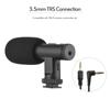 Portable Stereo Microphone Video Recording Mic 3.5mm TRS Plug Built-in Rechargeable Battery for