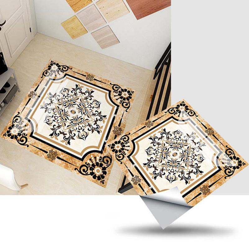 1 шт. самоклеящиеся обои из ПВХ, паркет, мрамор, водонепроницаемые напольные наклейки, квадратные наклейки, нескользящие, для украшения дома