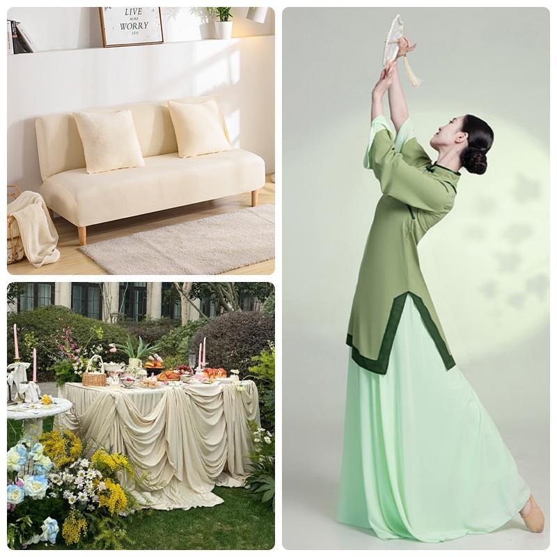 170x50/200cm Elastic Milk Silk Knitted Fabric For Performance Evening Dresses, Dance Costumes Wedding Decorations DIY Fabric