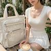 Multi-color Shoulder Bag Cream Color Crossbody Bag Fashionable Portable Tote Bag  Women