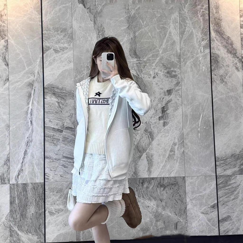 Nanyou 25SS Унисекс Двусторонний Вязаный Кардиган с Капюшоном для Осени/Зимы