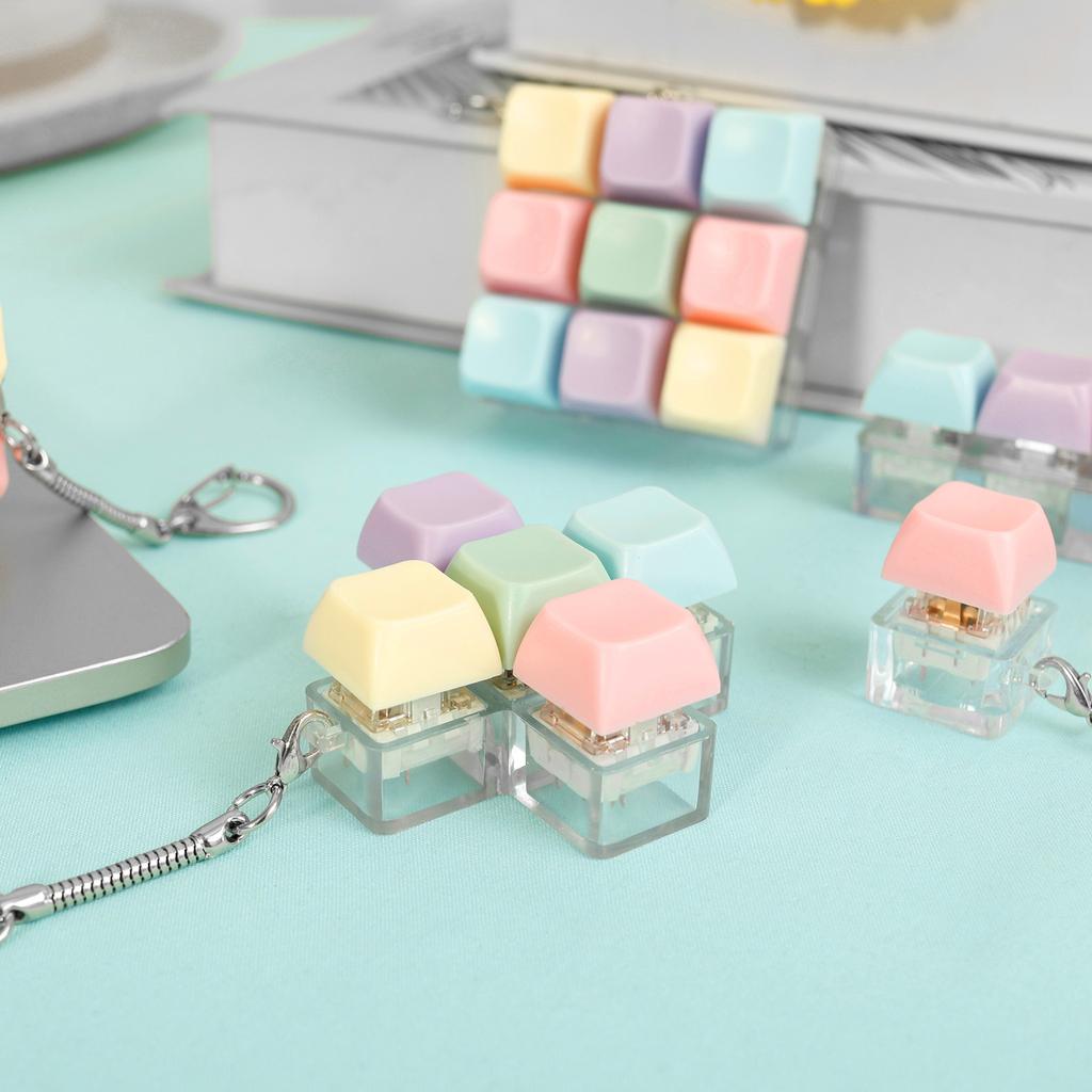 5 шт. Игрушка-кликер для клавиатуры для взрослых, брелок для механической клавиатуры, забавная кубическая кнопка для взрослых, подарки для снятия стресса, чтобы скоротать время