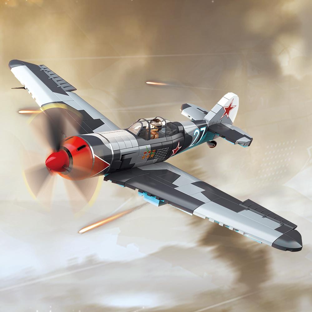 Вторая мировая война WW2 армия солдаты SWAT LA-7 Fin истребитель модель строительные блоки кирпичи детские игрушки рождественский подарок