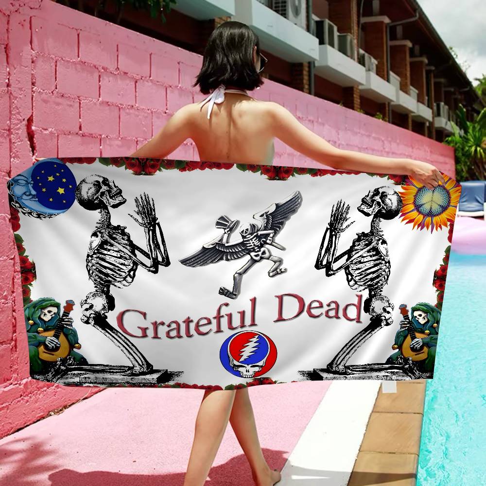 Rock Band G-Grateful-Dead Музыкальное Микрофибровое Пляжное Полотенце Впитывающее Быстросохнущее Мягкое Для Йоги Плавания Курорта Альпинизма