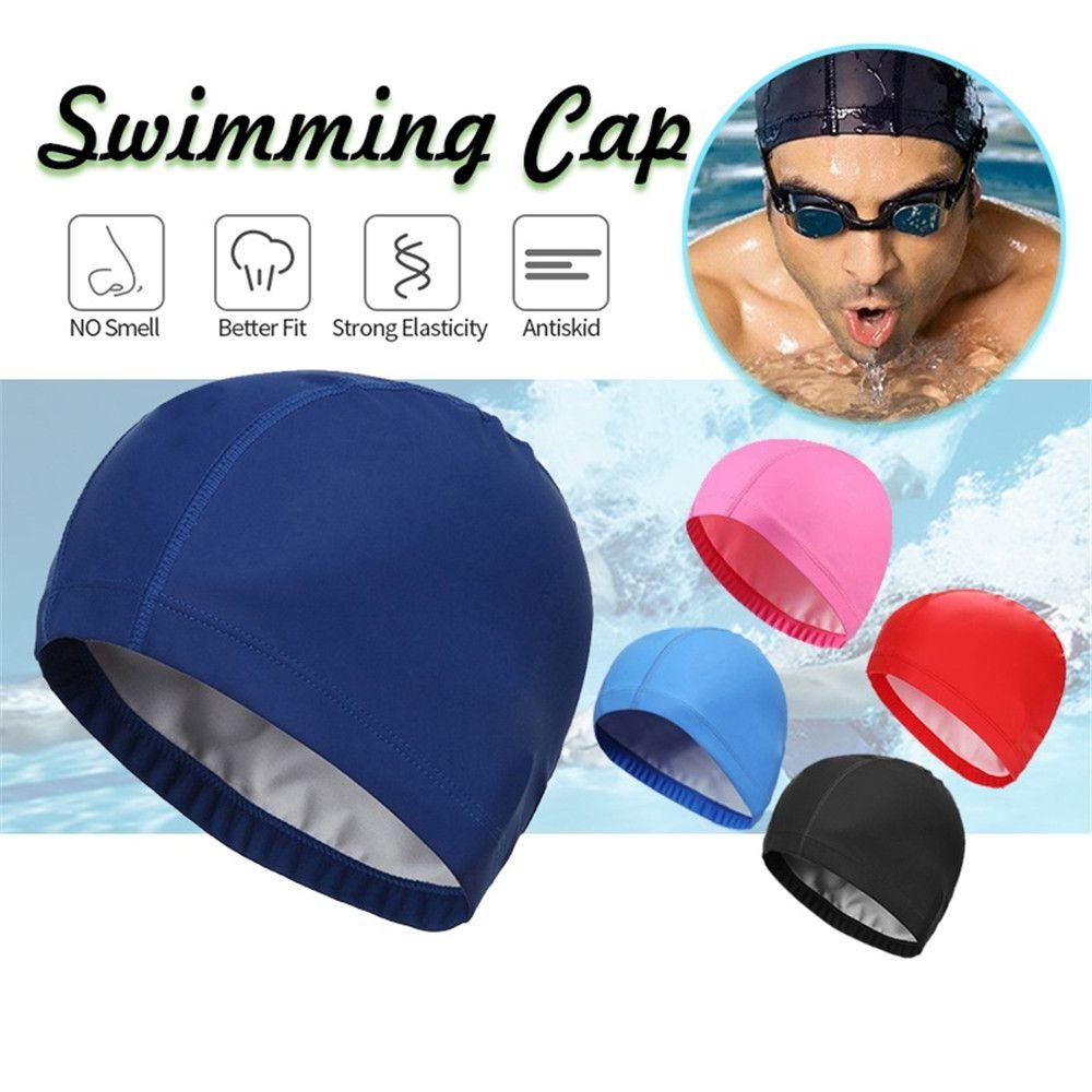 Спорт Взрослые/дети Высокоэластичная ПУ ткань Защищают уши Шапочка для бассейна Шапочки для плавания
