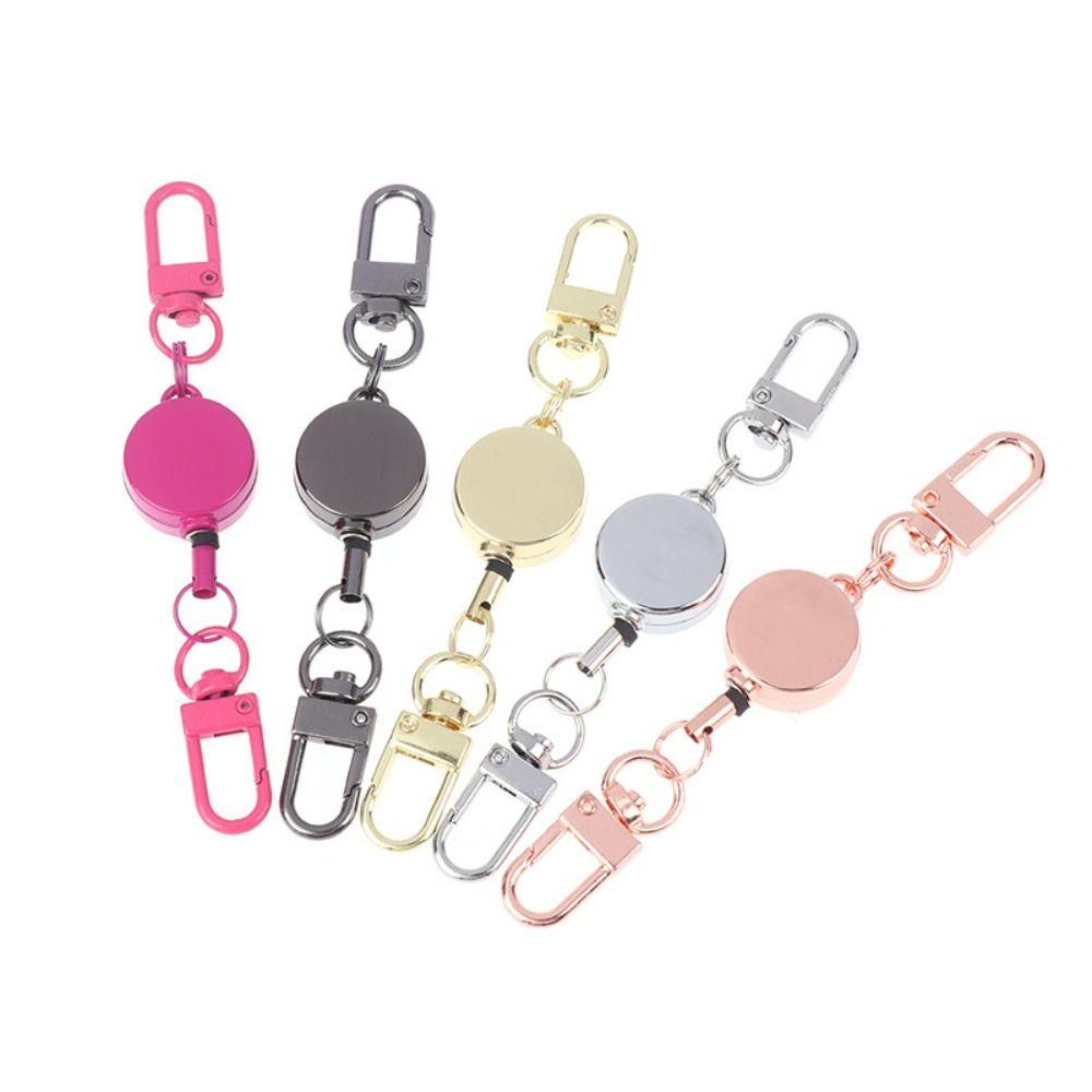 Metal Easy-to-pull Buckle Rope Elastic Elastic Keychain New Retractable Key Ring Doctors/Nurses