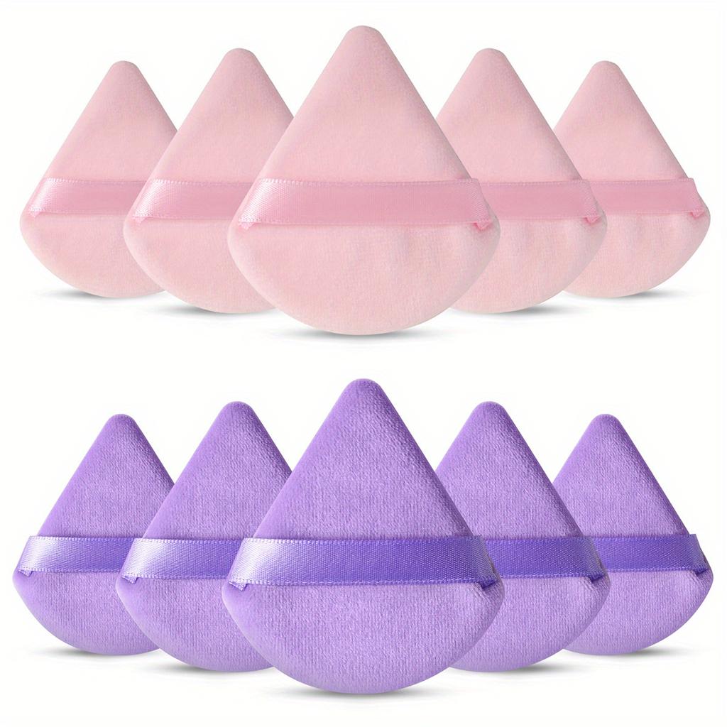 10 Pieces Powder Puffs Triangle Cosmetic Powder Puff Reusable Powder Sponge Makeup Foundation Sponge For Face Powder Makeup Tool