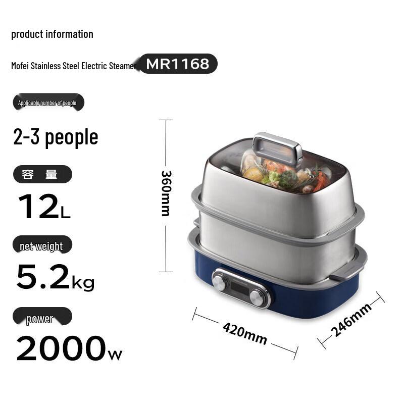 Многофункциональная пароварка-тушилка Morphy Richards 12 л MR1168 вилка CN (адаптер в комплекте)