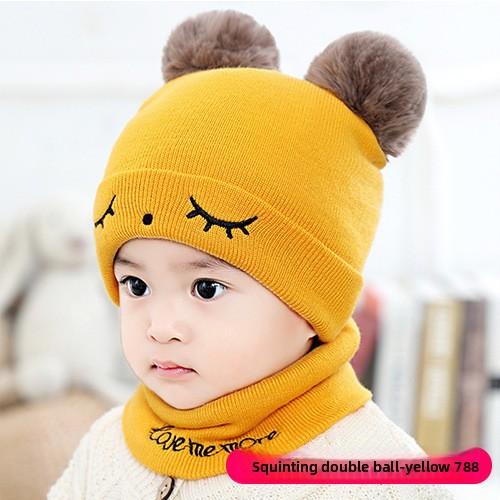 Soft Baby Winter Hat and Scarf Combo Cute Knitted Beanie for Infants Boys Girls Warm Fleece Lined Crochet Cap for Cold Weather