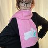 Шарф Luochi: Уютный мультяшный шерстяной шарф-снуд из искусственного кашемира для женщин, корейский стиль
