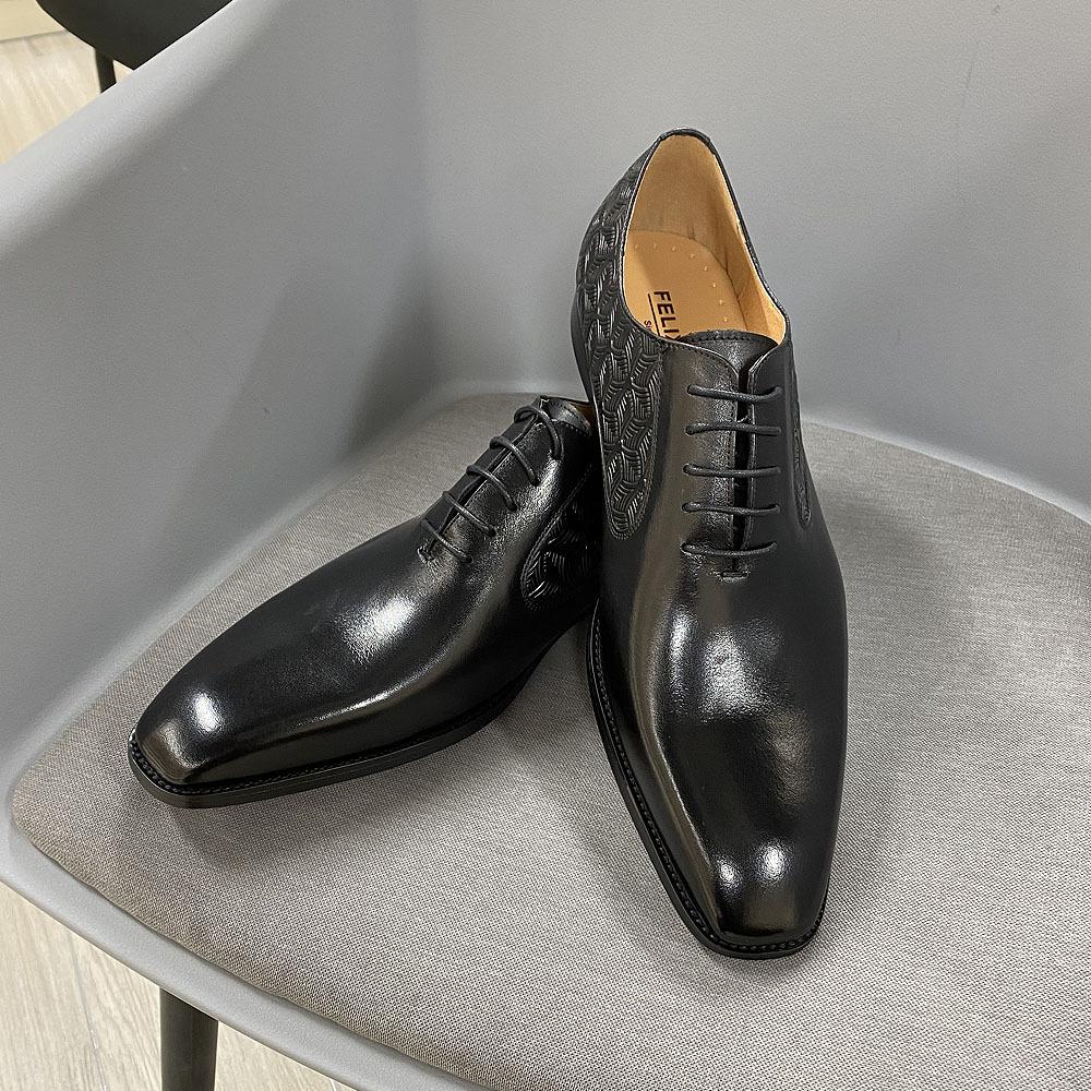 Oxfordshoes First-Layer Cowhide Large-Size Classic Luxury Hand-Carved Oxford Shoes Formal Leather Shoes