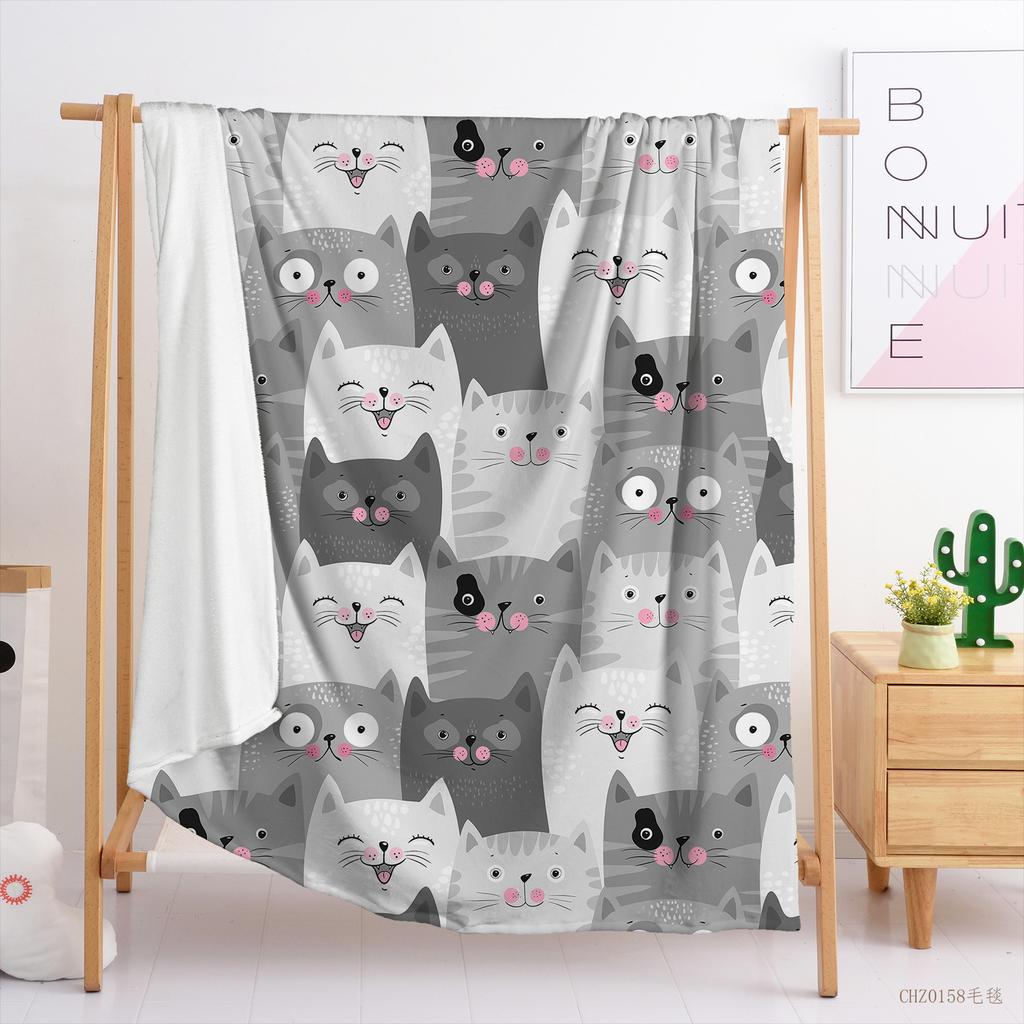 Одеяло Маленькое Свежее Одеяло Фланелевое Одеяло Одеяло с Котом Одеяло с Динозавром Одеяло