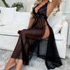 Lingeries Sexy Hot Thin Translucent Mesh High-slit Long Skirt Lingerie Set Adult Female Lingerie Costume Woman To Catch Porn Sex