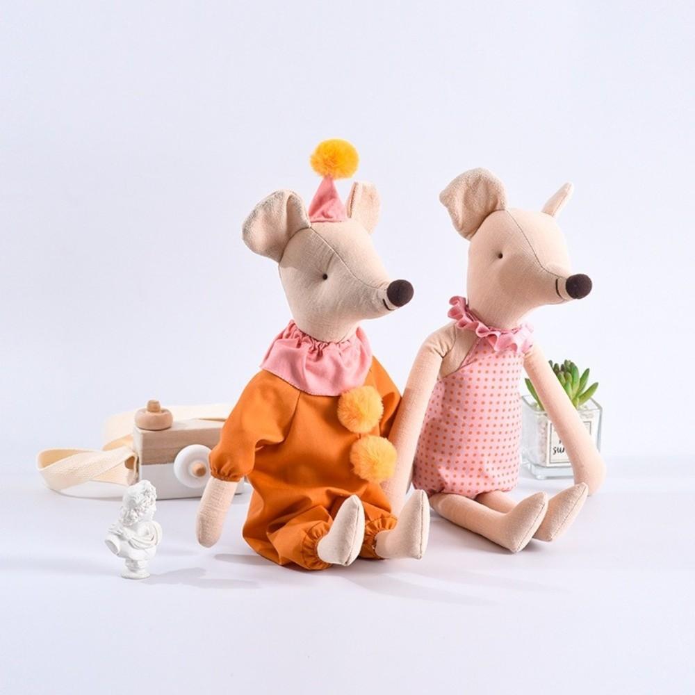 Cotton Fabric Little Mouse Rat Toy With Clown Clothes Pacification Doll Stuffed Animal Toy Gift