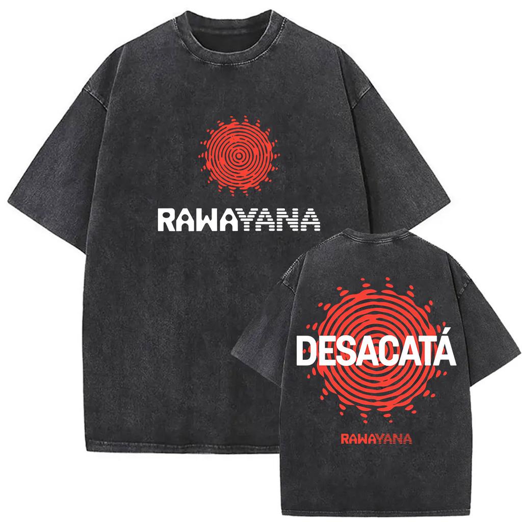 Vintage Washed Rawayana Donde Es El After Album Print TShirt Men Women Hip Hop Pop Music Short Sleeve T Shirt Streetwear