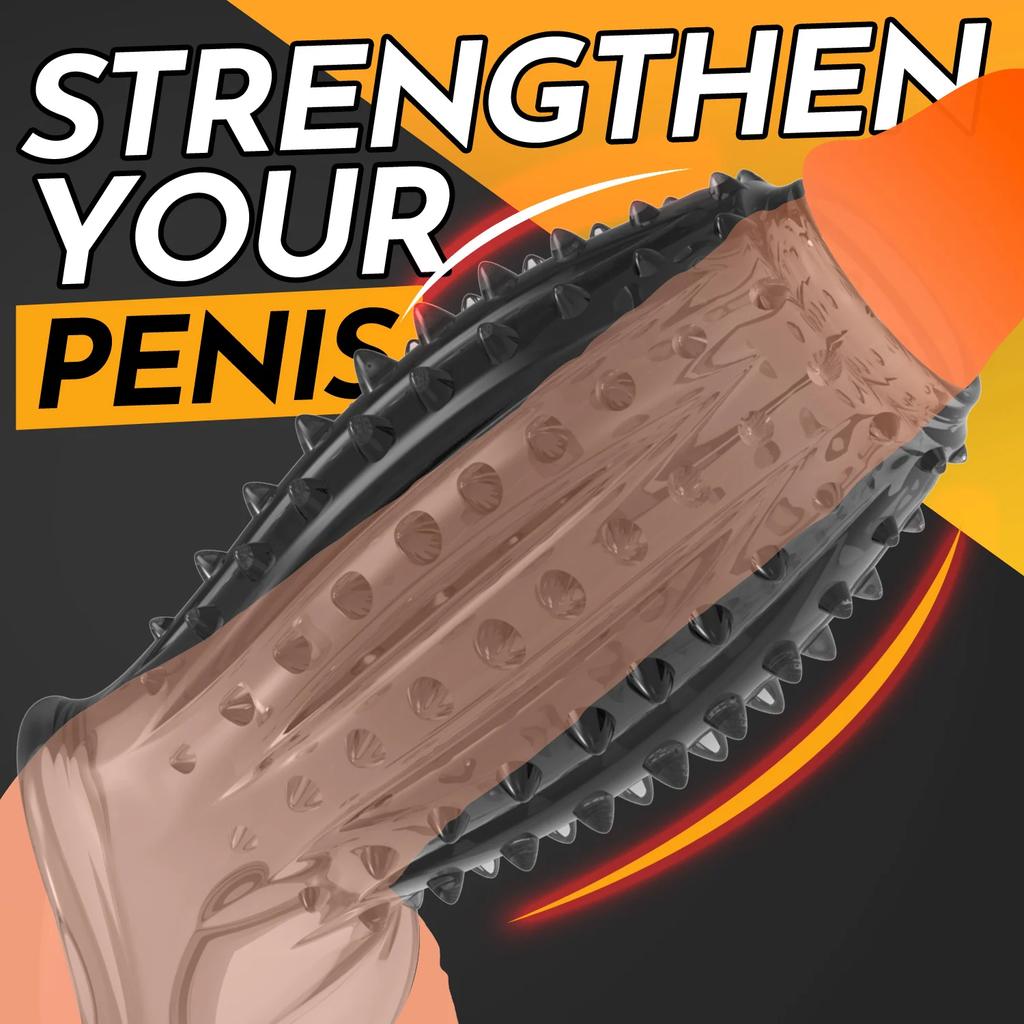 Стимуляция точки G Увеличение пениса Секс-игрушки для мужчин Кольцо для члена Растяжитель Экстендер Рукав Многоразовые презервативы Товары Продукты для взрослых