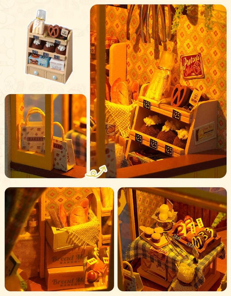 Moin moin кукольный домик миниатюрный набор для ручной работы набор книжного типа бумажная подставка для книг Простая сборка Город в книге Пекарня Пекарня Желтый Красивый Классический