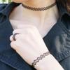 Versatile Hollow Woven Tattoo Choker and Bracelet Set