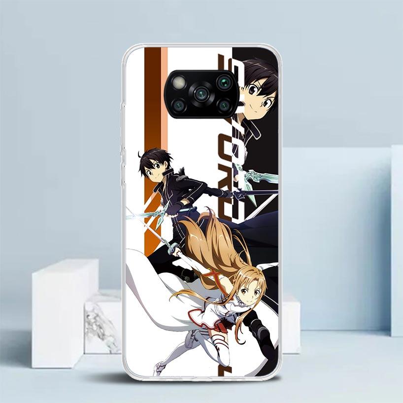 Чехол для телефона Anime Sword Art Online SAO для Xiaomi Poco F7 Ultra X5 X6 X7 Pro M7 Redmi 15C 15 13C 13 12C 12 10C 10 10A 9 9C 9A 9T
