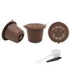 3 Piece Reusable Refillable Coffee Capsule Filters for Nespresso with Spoon and Brush 20ML