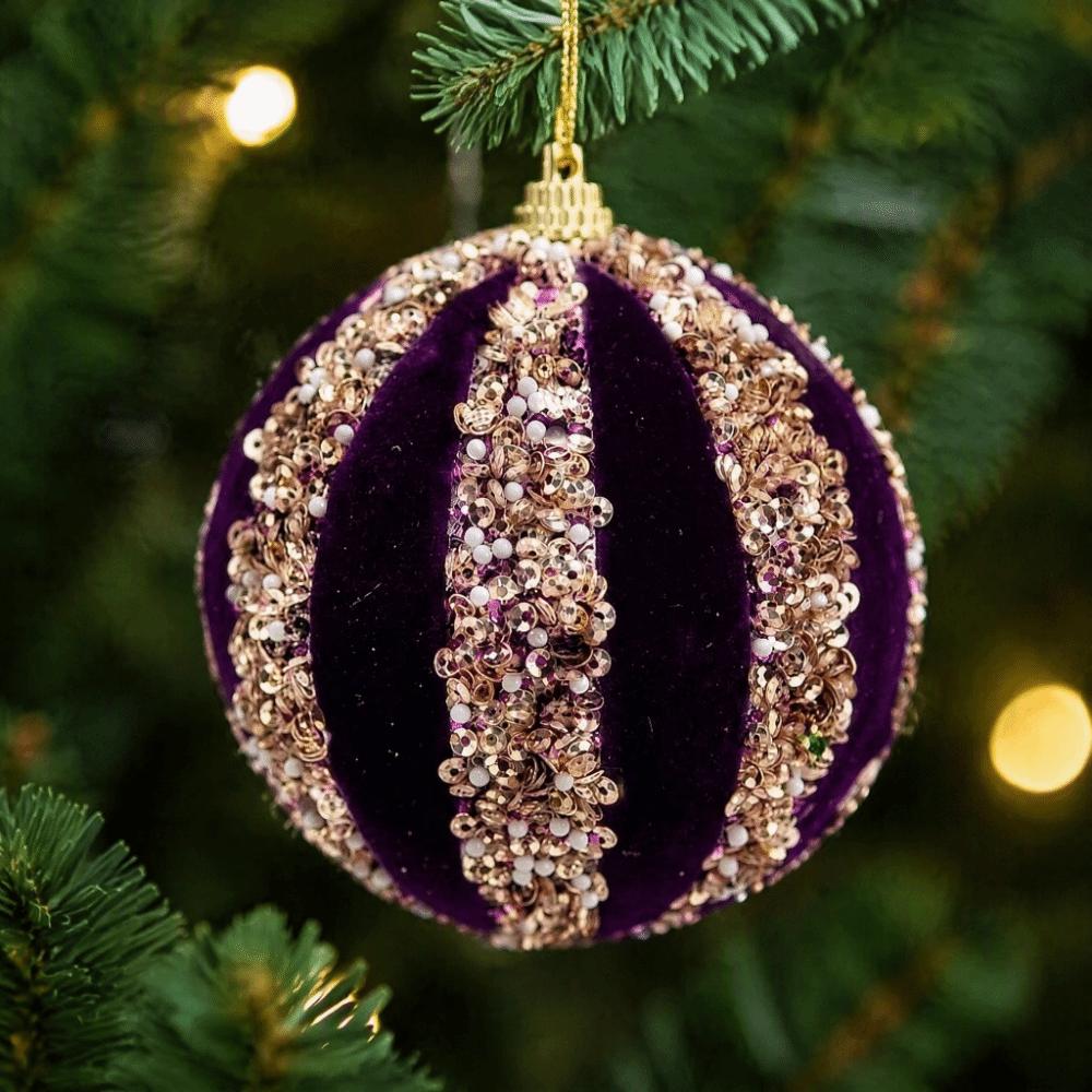 Purple Color Christmas Ball Ornaments Plastic Material Christmas Decorations New Year Gift