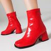 Elegant Ankle Boots for Women Autumn Winter 2024 Black Red White Short Boot Low Heels Footwear Shoe Ladies Waterproof Large Size