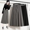 DIMANAF 2025 Plus Size Autumn High Waist Skirts Women Loose Skirt A-Line Fashion Maxi Pleated Skirts