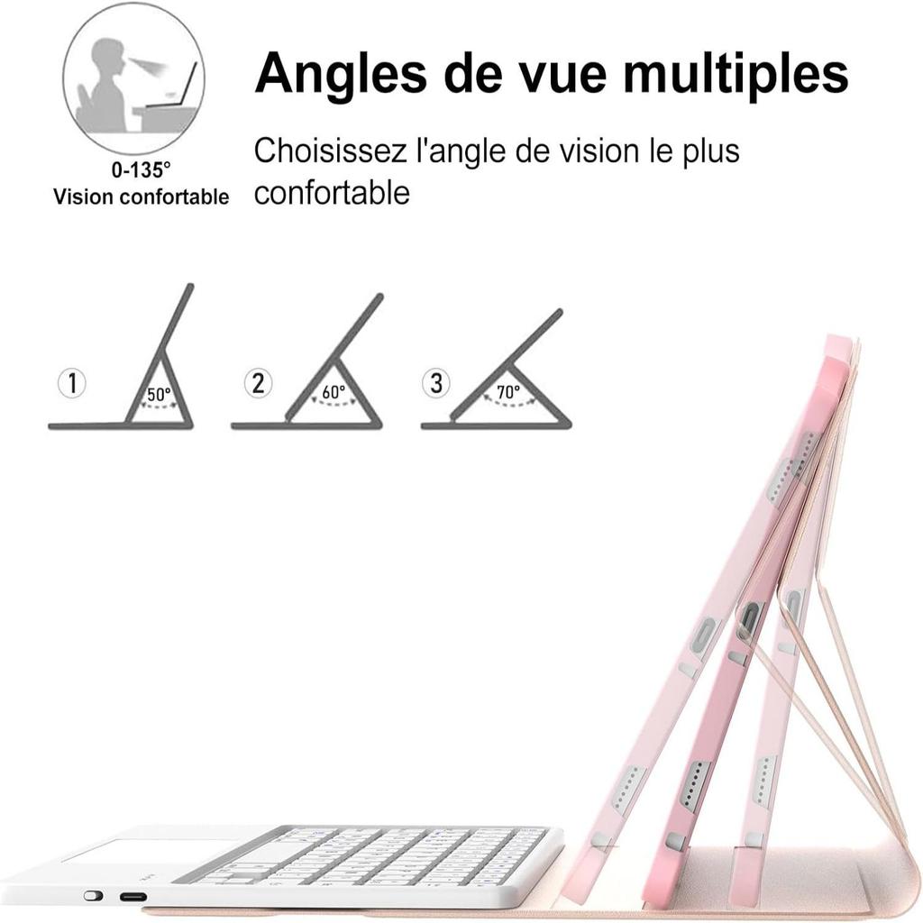 Samsung Galaxy Tab A9+ с чехлом-клавиатурой Bluetooth AZERTY, 11-дюймовый защитный чехол